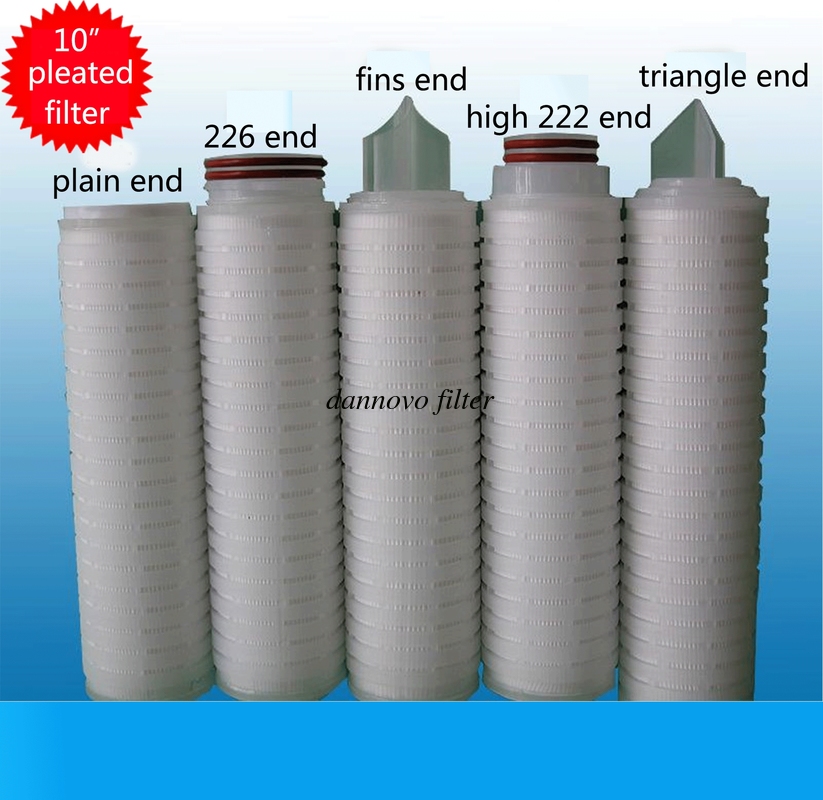 10 inch PP Membrane PP Pleated Filter Cartridge with 0.22 Micron