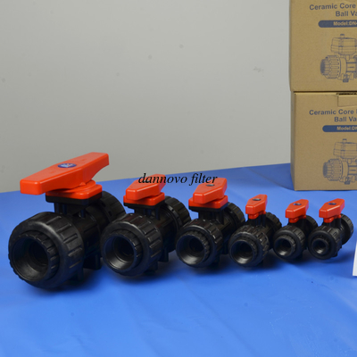 RUNXIN  Ceramic Core And Manual Plastic Ball Valve DN15-DN50  UPVC Glue supplier